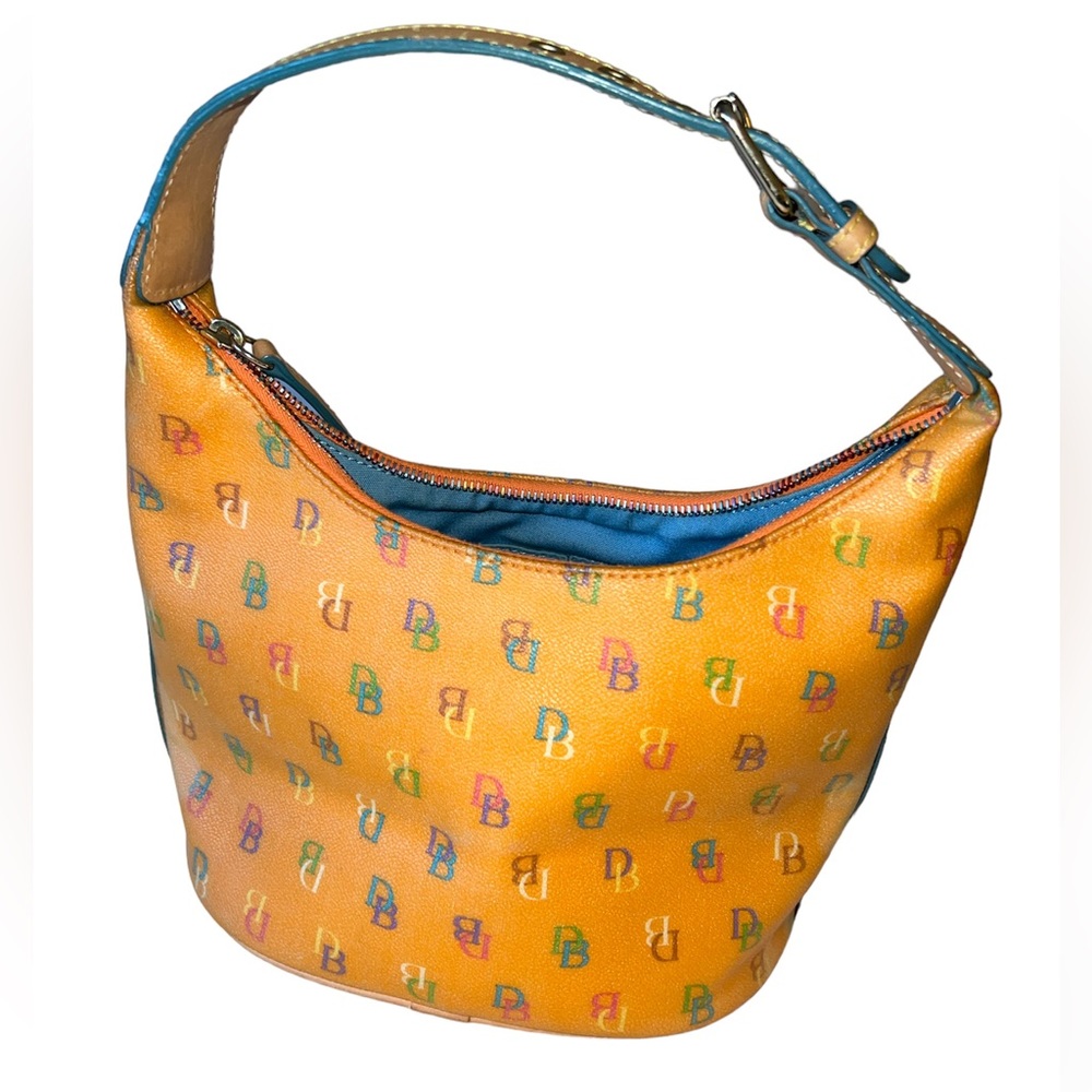 Dooney & Bourke Orange Multicolor Dowel Logo Shoulder Bag